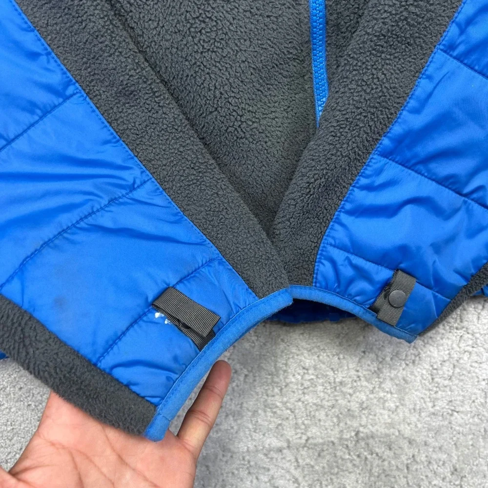The North Face Jacket Mens Large Blue Grey 550 Down Polartec Fleece Denali